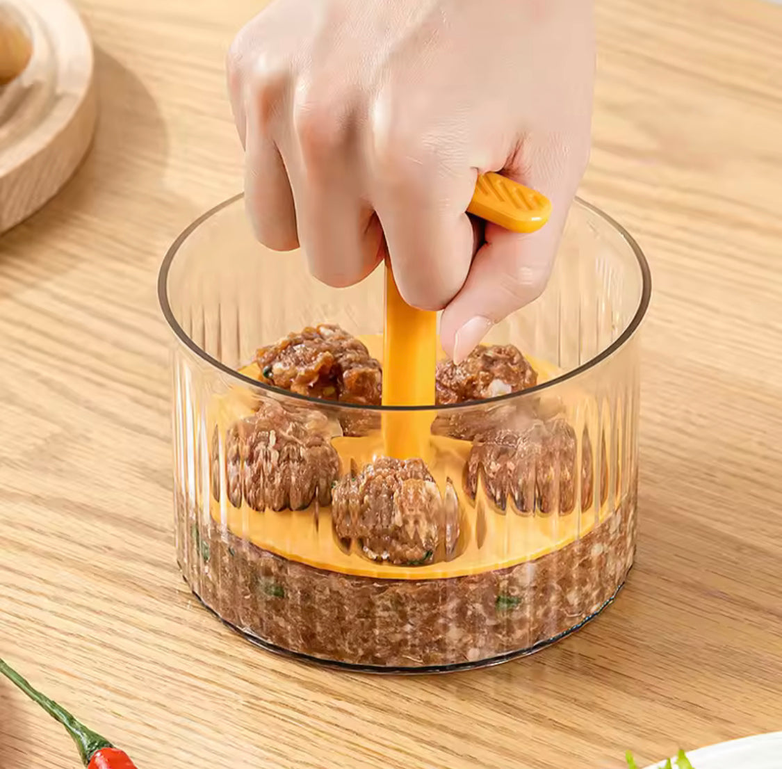 Translucent Meatball Maker, Kitchen Extruded Meatball Making Tool, Meat Ball Maker Mold, Plastic Meatball Shaper Translucent Meatball Maker, Kitchen Extruded Meatball Making Tool, Meat Ball Maker Mold, Plastic Meatball Shaper